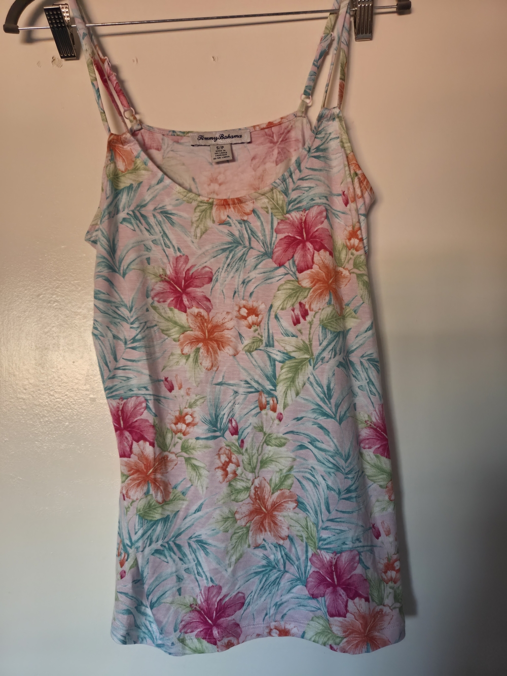 Tommy Bahama Floral Tropical Pajama Top in Pink, Orange, Green, Blue - Picture 3 of 3